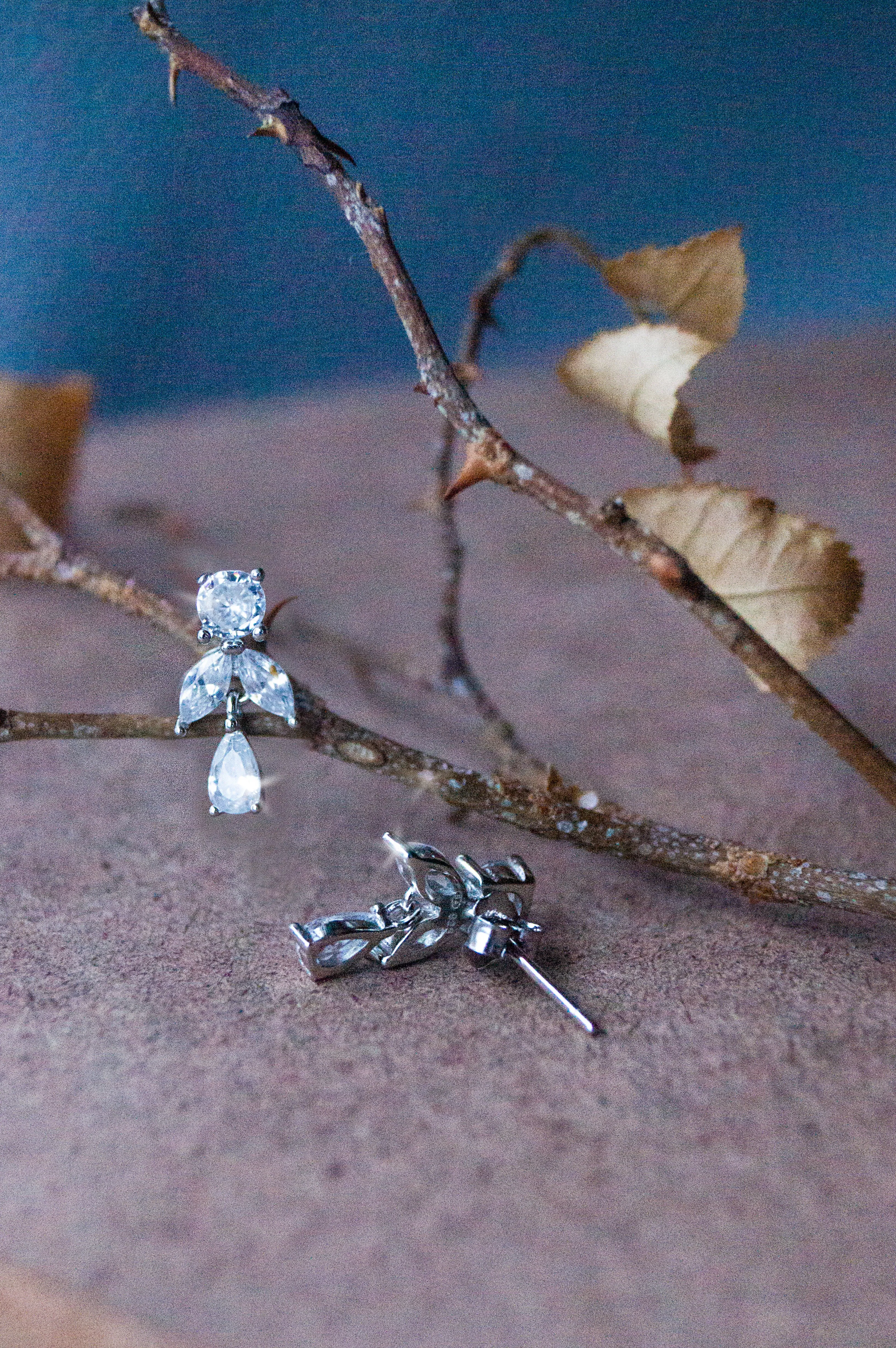 Dainty Twinkle Rose Gold Plated Sterling Silver Drop Earrings