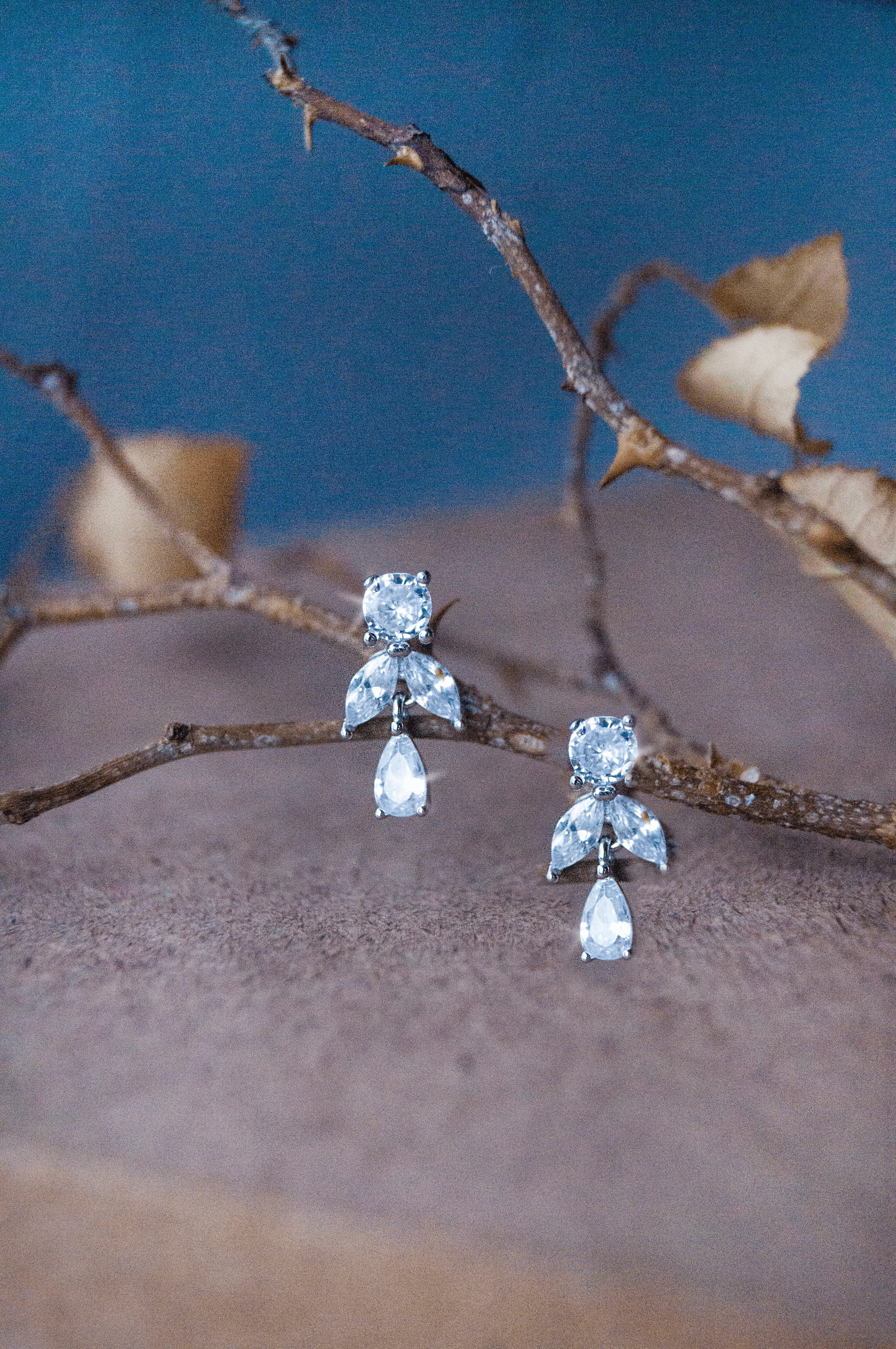 Dainty Twinkle Rose Gold Plated Sterling Silver Drop Earrings