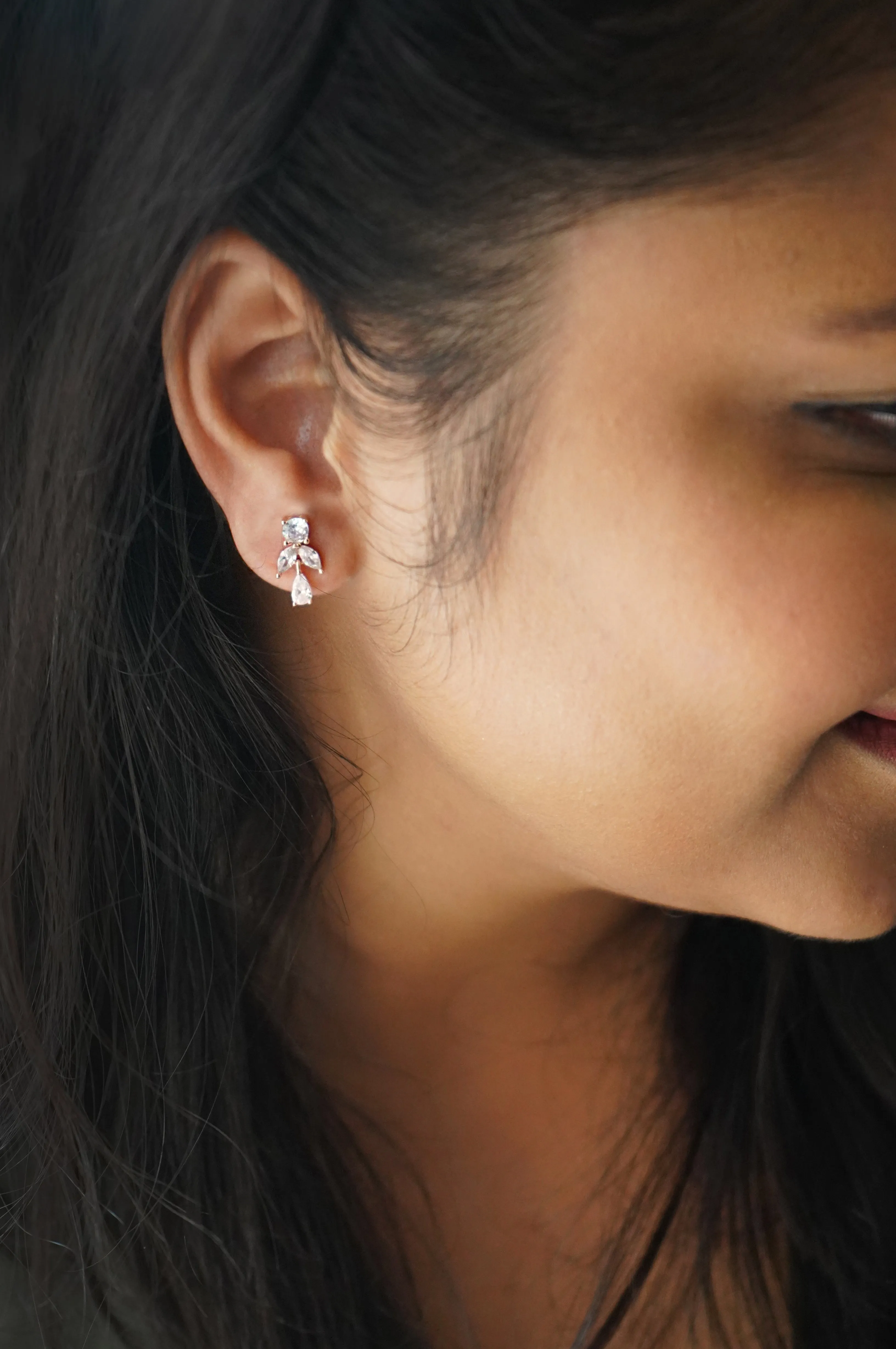 Dainty Twinkle Rose Gold Plated Sterling Silver Drop Earrings