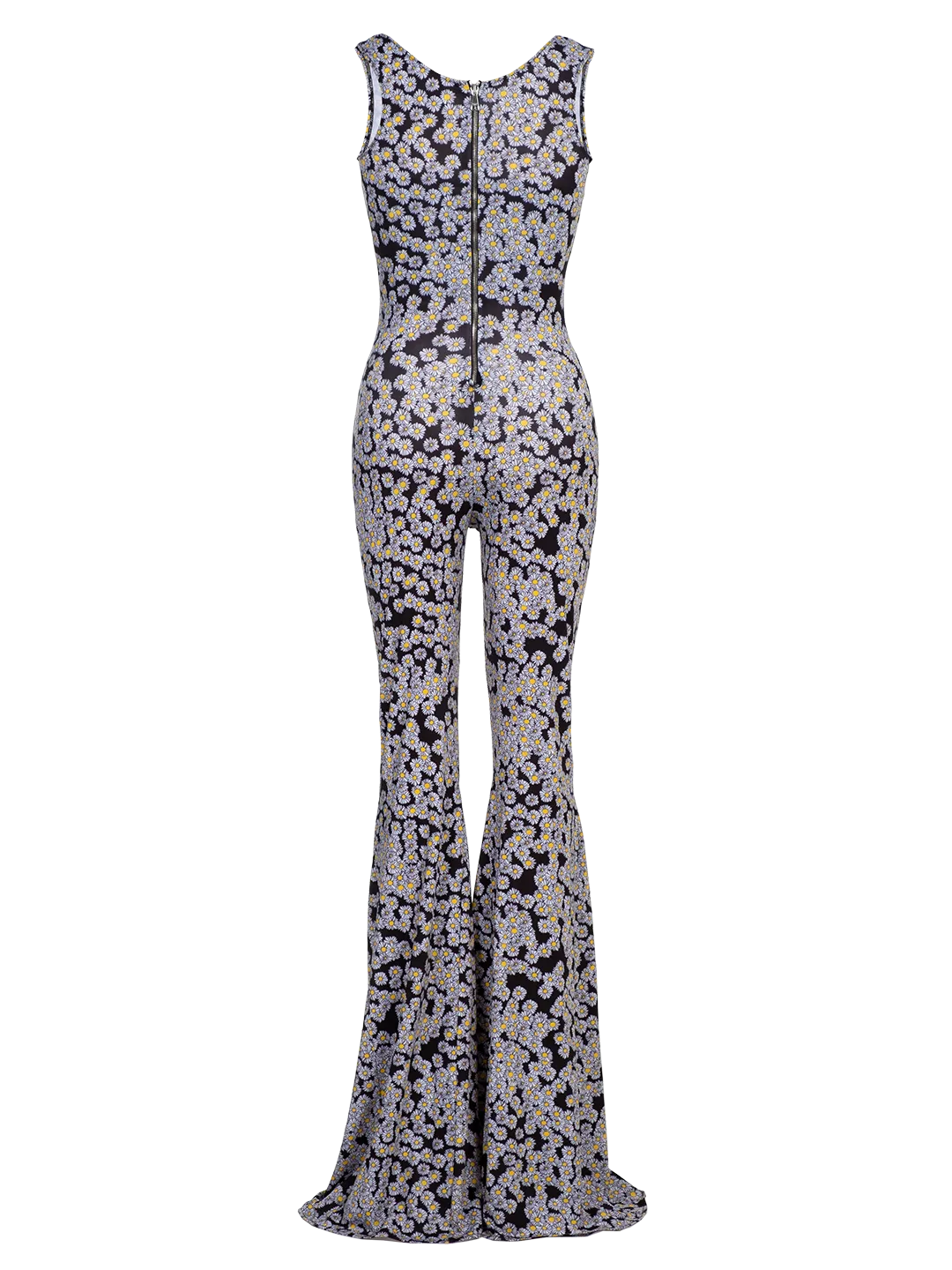 Daisy-print Flared-leg Jersey Jumpsuit