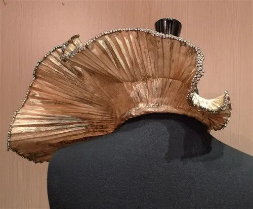 Dassious Pleated Collar Necklace with Crystal Edging