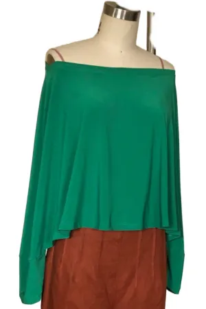 Delores Off the Shoulder Cape (Green) - Style # 2419