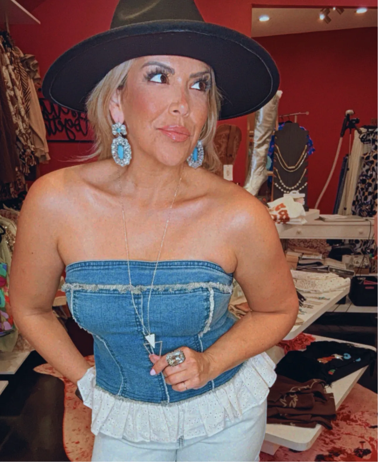 Denim Top Lace