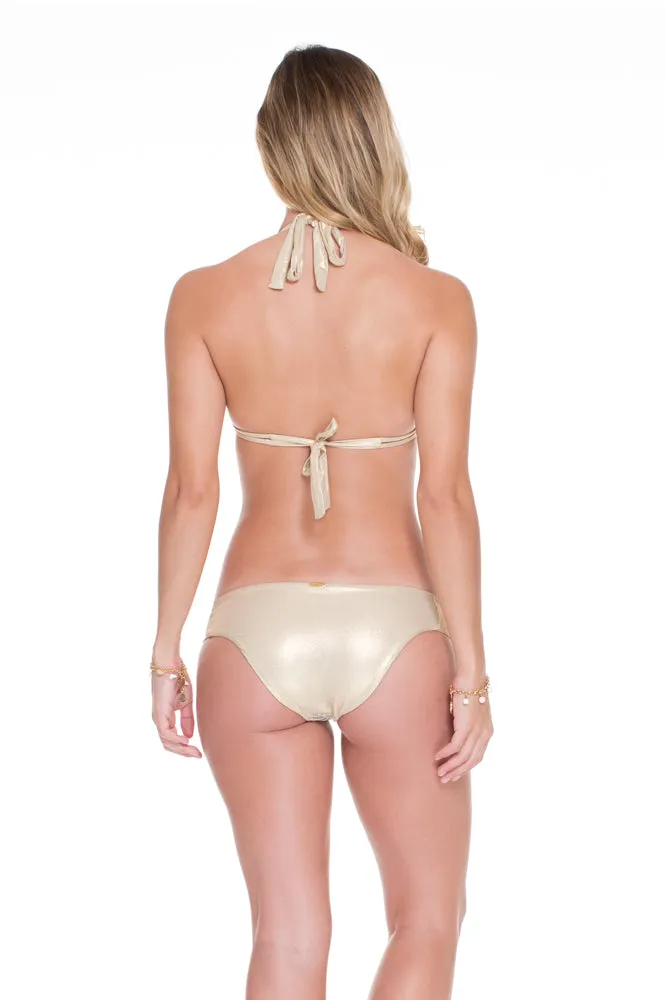 DESERT BABE - Triangle Halter Top & Tab Sides Full Bottom • White