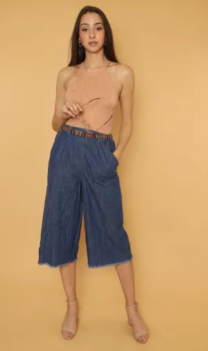 DESIREE Textured Halter-Neck Knit Top (Nude)