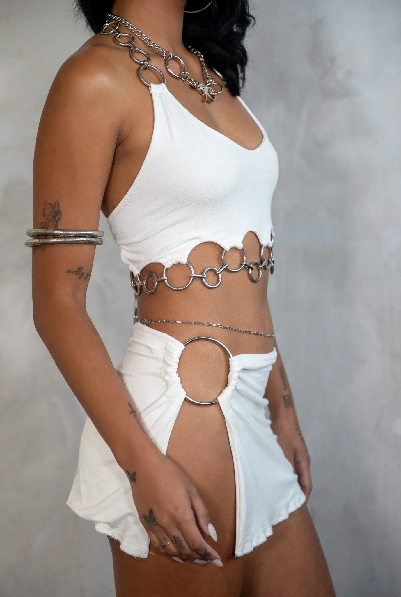 DISIAC Ivory Bamboo Geometric Halter