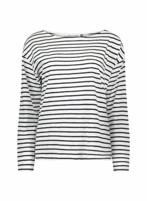 Dolores Organic Cotton Top | White & Black Stripe