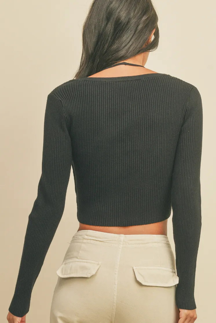 Double Trouble Cropped Sweater Top