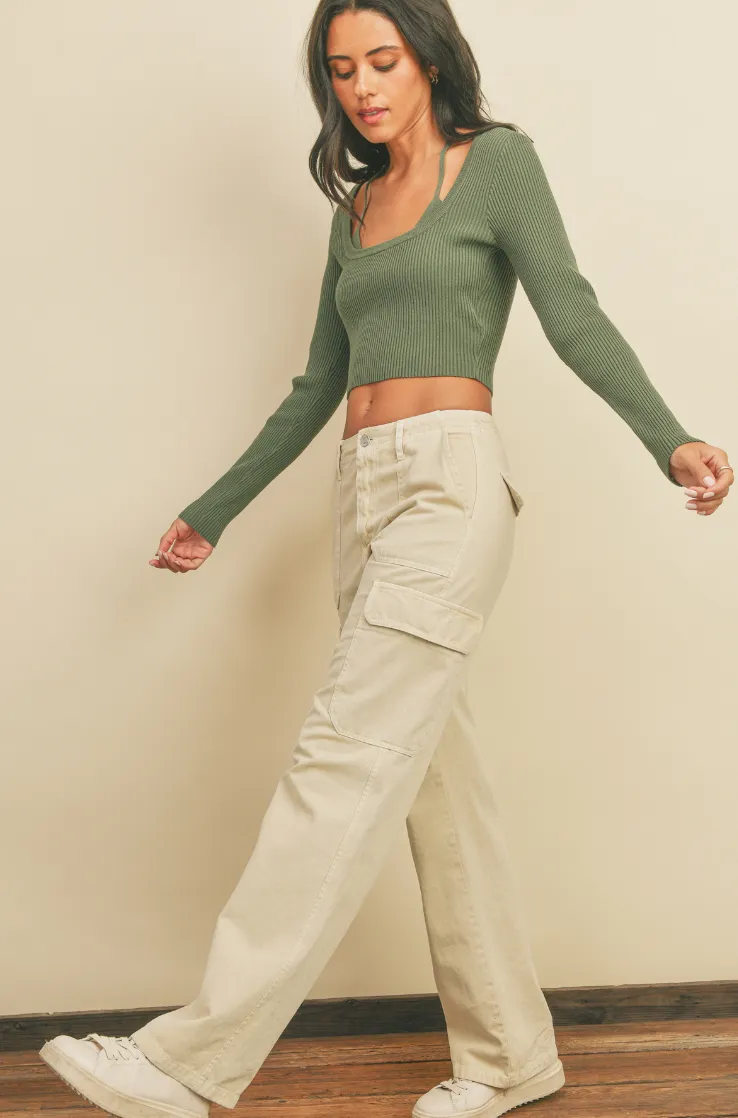 Double Trouble Cropped Sweater Top