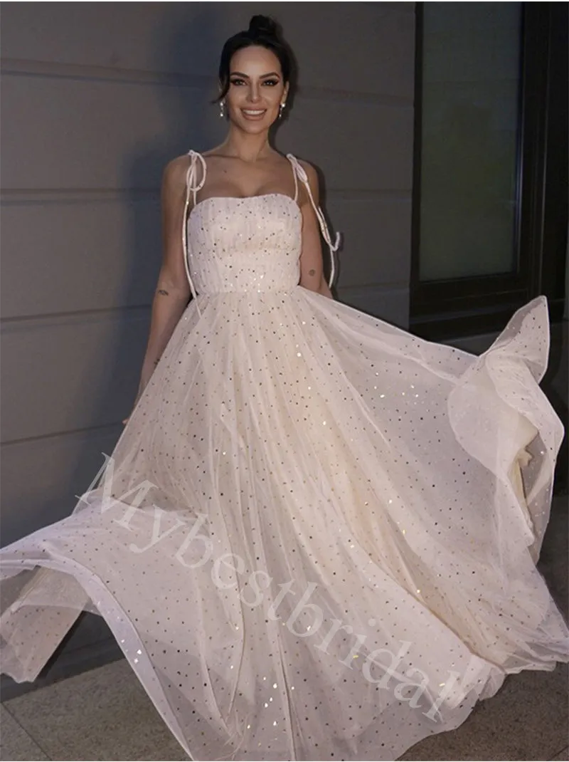 Elegant Square Sleeveless A-line Evening Gowns Prom Dresses,PDS1004
