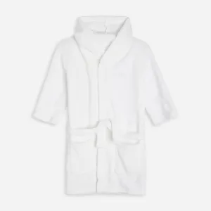 Embroidered White Classic Dressing Gown
