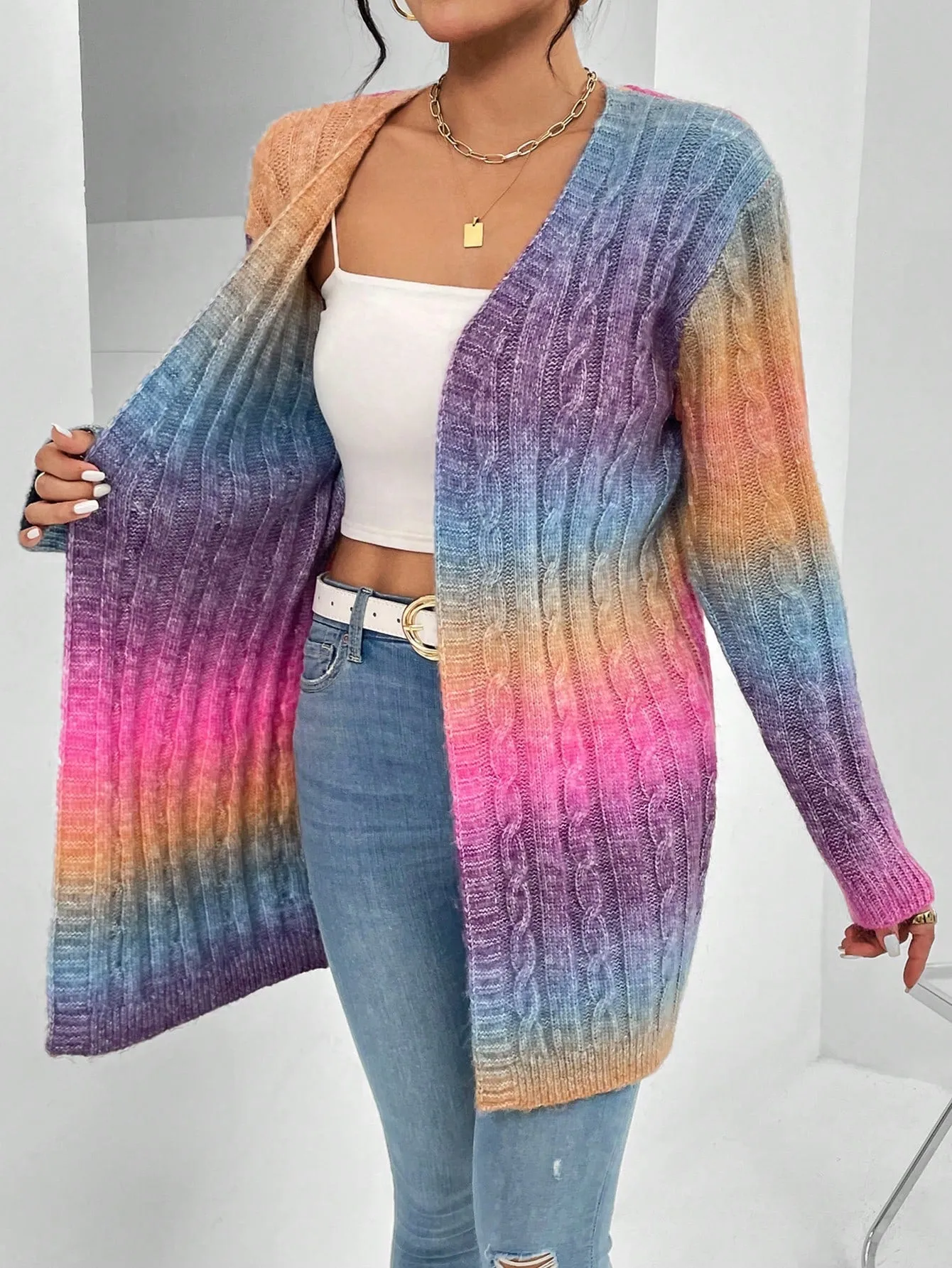 Essence Gradient Drop Shoulder Cardigan