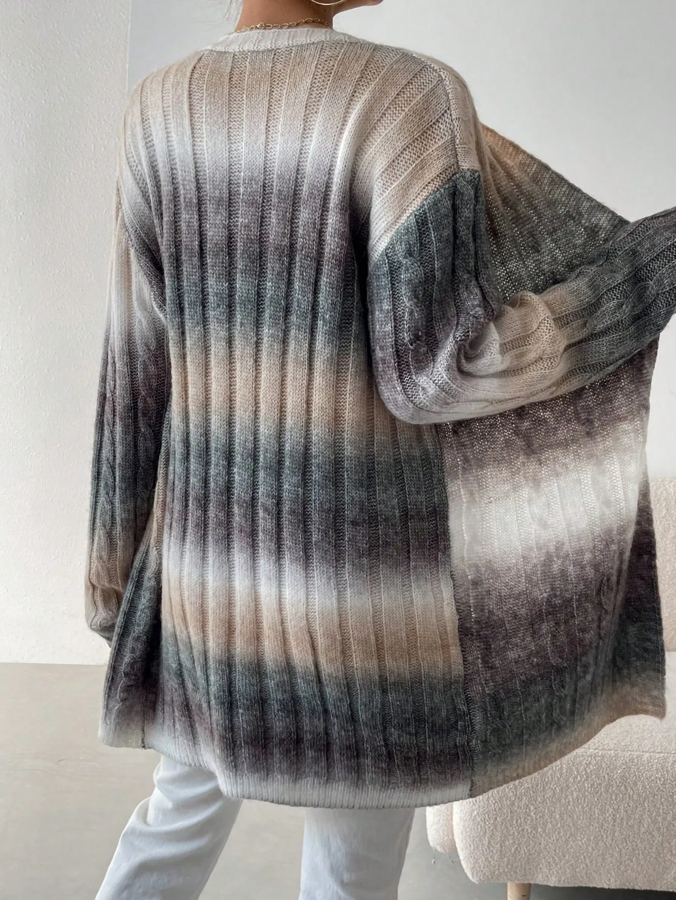 Essence Gradient Drop Shoulder Cardigan