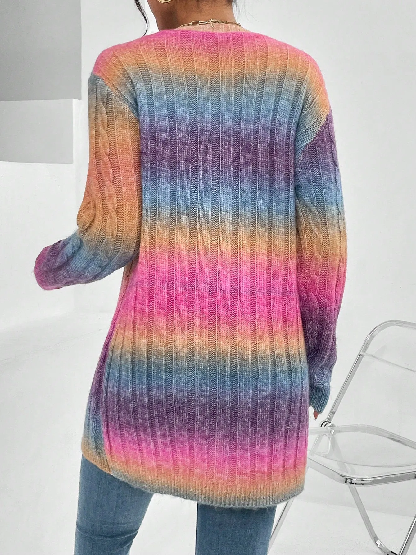 Essence Gradient Drop Shoulder Cardigan
