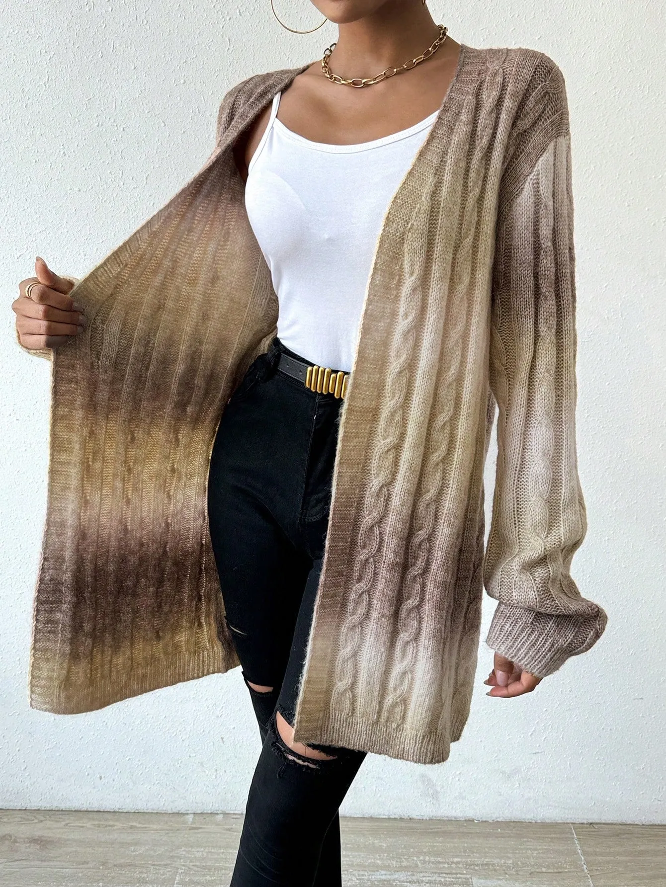 Essence Gradient Drop Shoulder Cardigan