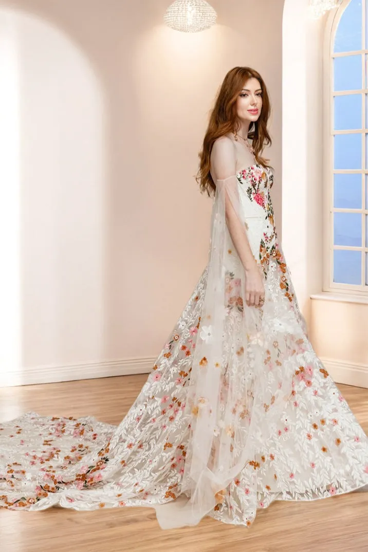 Fancy Strapless Sweetheart Lace A Line Wedding Dress