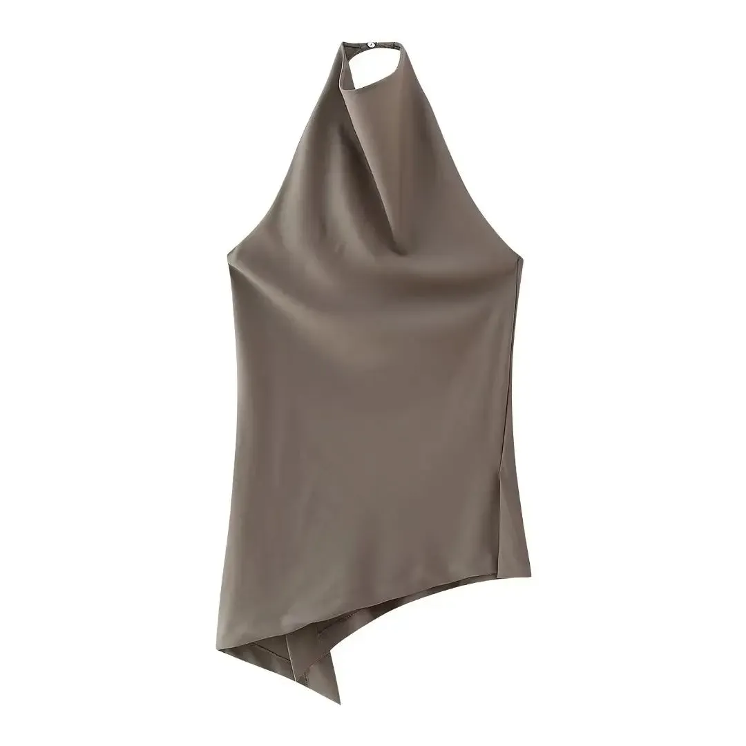 Female Backless Mini Halter Top