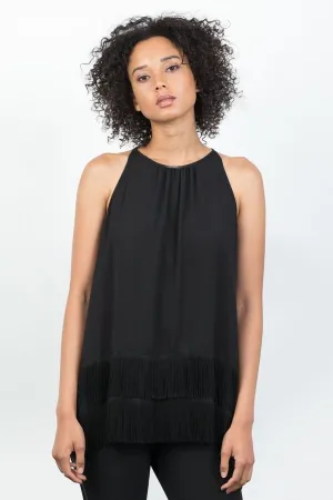 Fringe Hem Halter Top