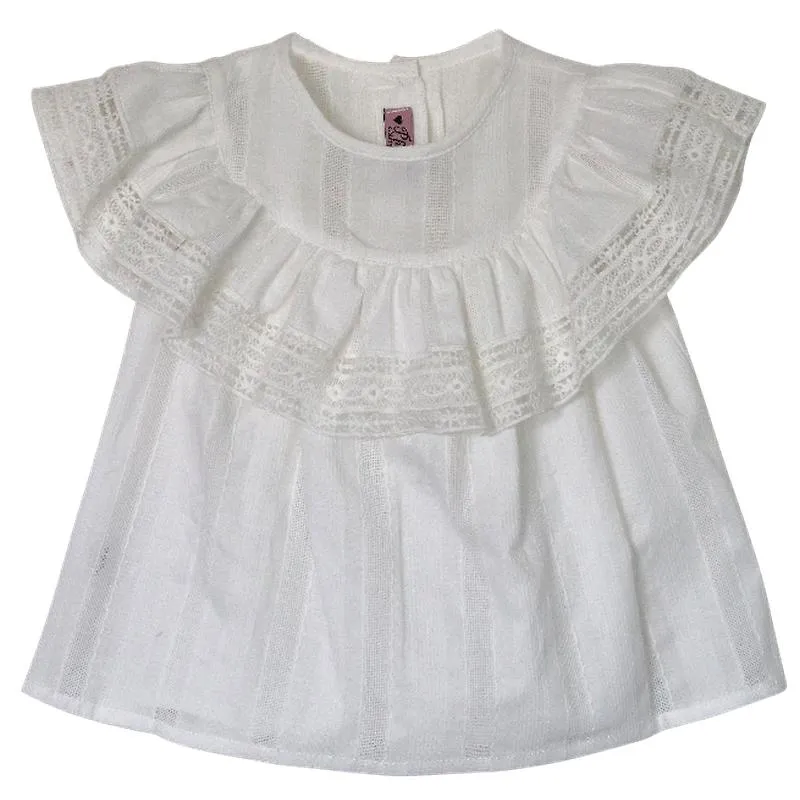 Girls White Frill Blouse