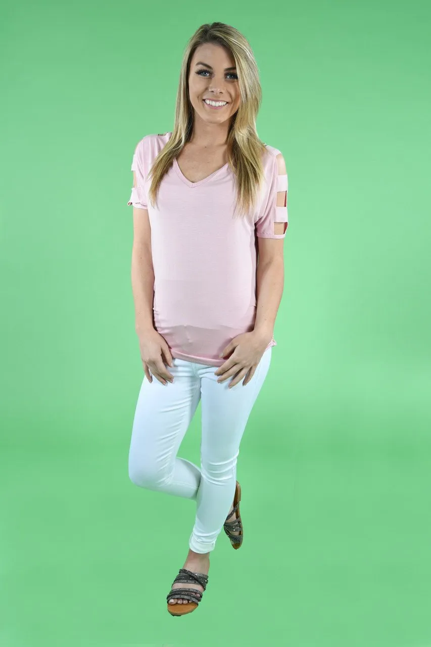 Give'm The Cold Shoulder ~ Light Pink