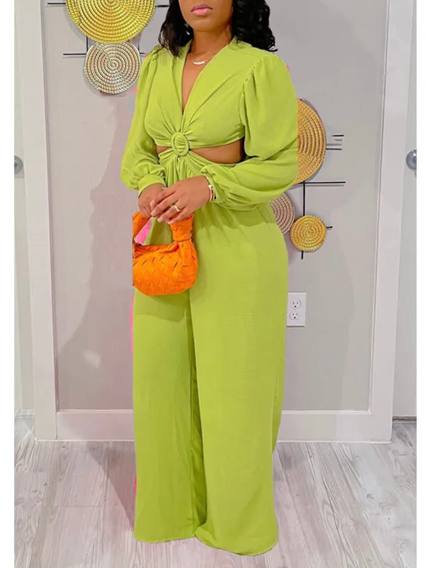 Gorgeousladie Twisted Wide Leg Jumpsuit