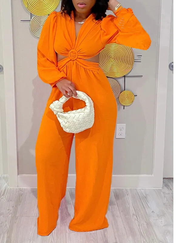 Gorgeousladie Twisted Wide Leg Jumpsuit