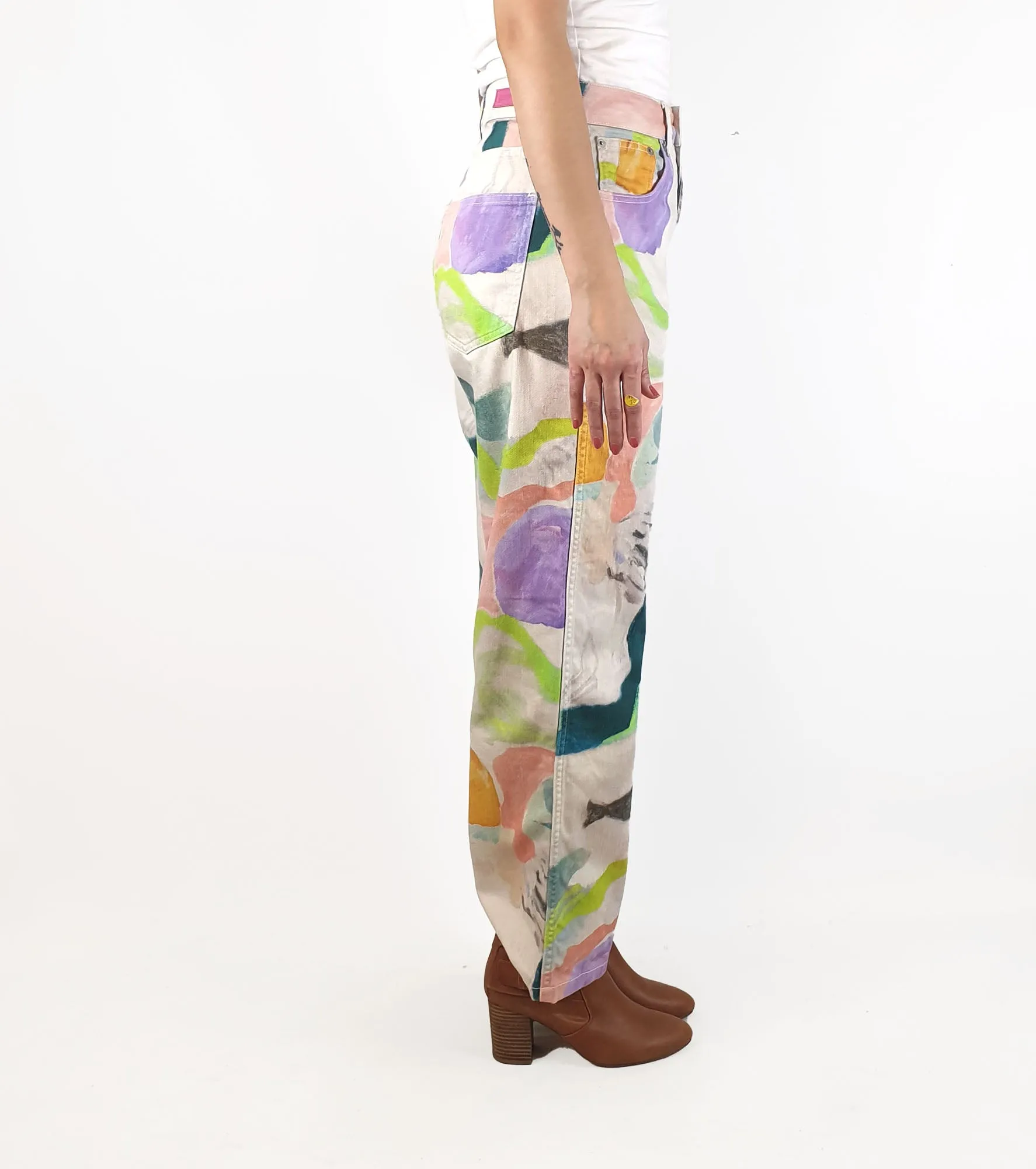 Gorman colourful straight leg jeans size 10