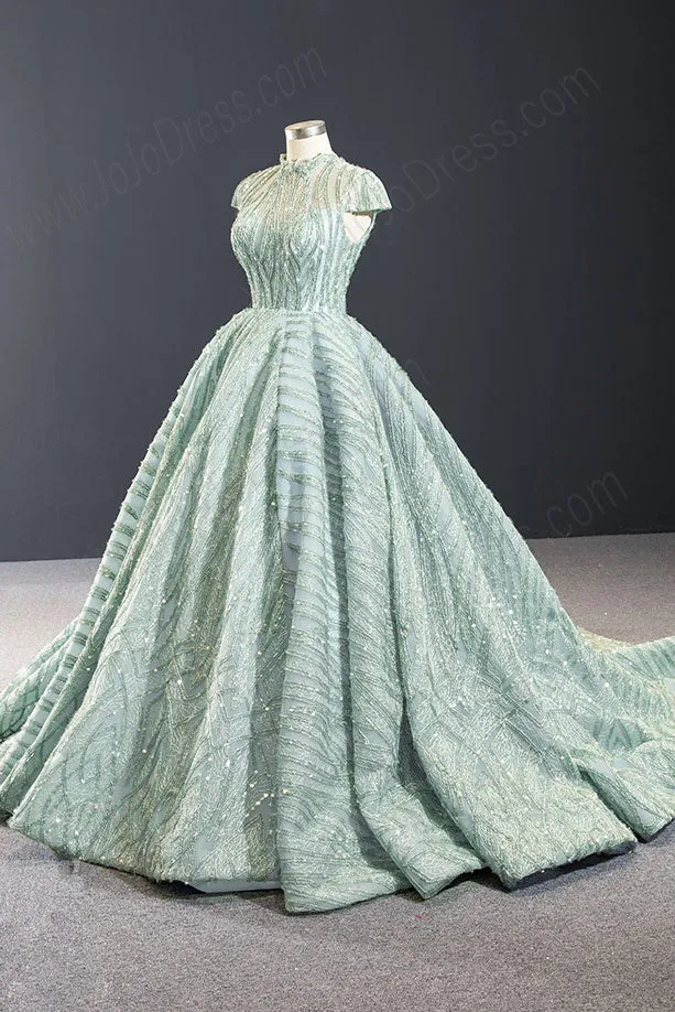 Green Sparkly Wedding Formal Dress RS2011
