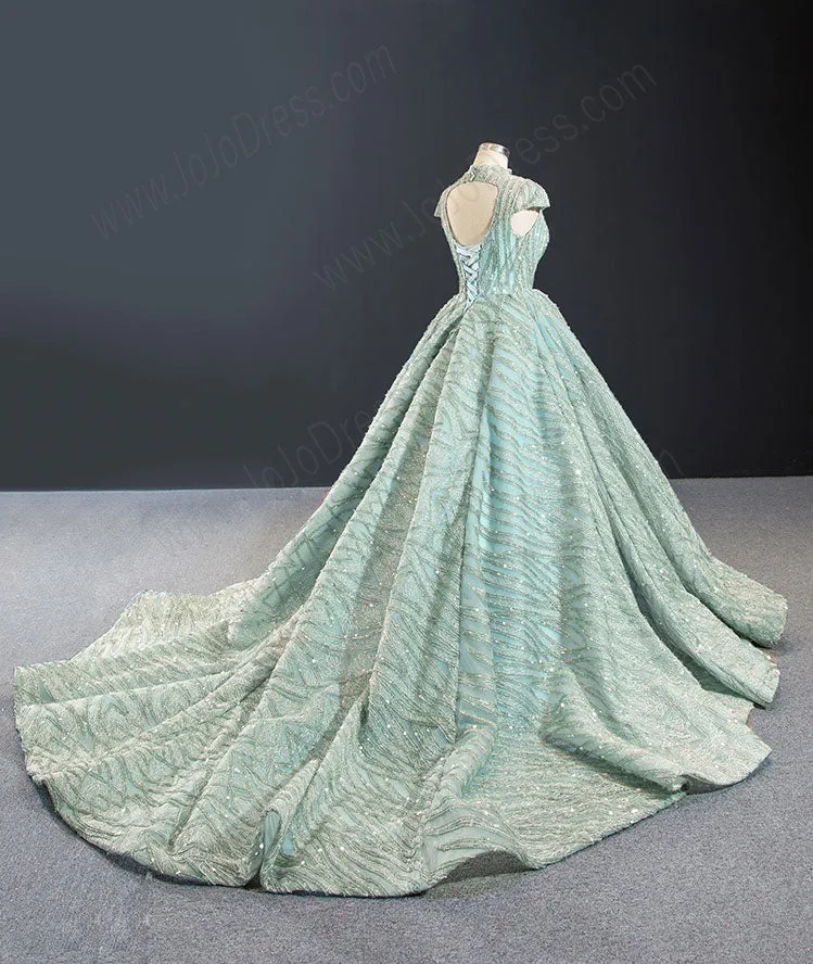 Green Sparkly Wedding Formal Dress RS2011
