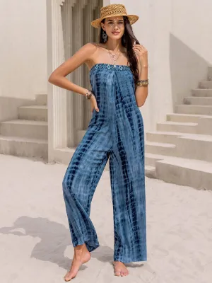 GYPSY - Wide Leg Tied Tube Top Relaxed Jumpsuit