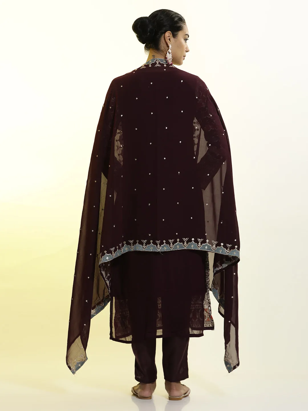 Heavy Embroidered Georgette Festive Kurta Set With Dupatta
