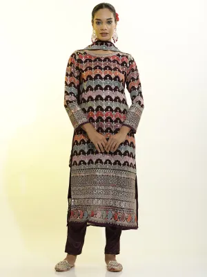 Heavy Embroidered Georgette Festive Kurta Set With Dupatta