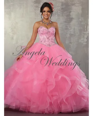 Hot Pink Quinceaner Dresses Sweetheart Beaded Ball Gowns Sweet 16