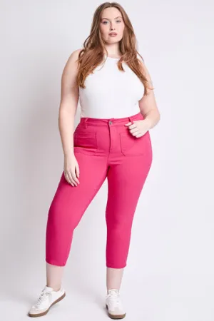 Hyper-Stretch Plus Crop Straight: Pink