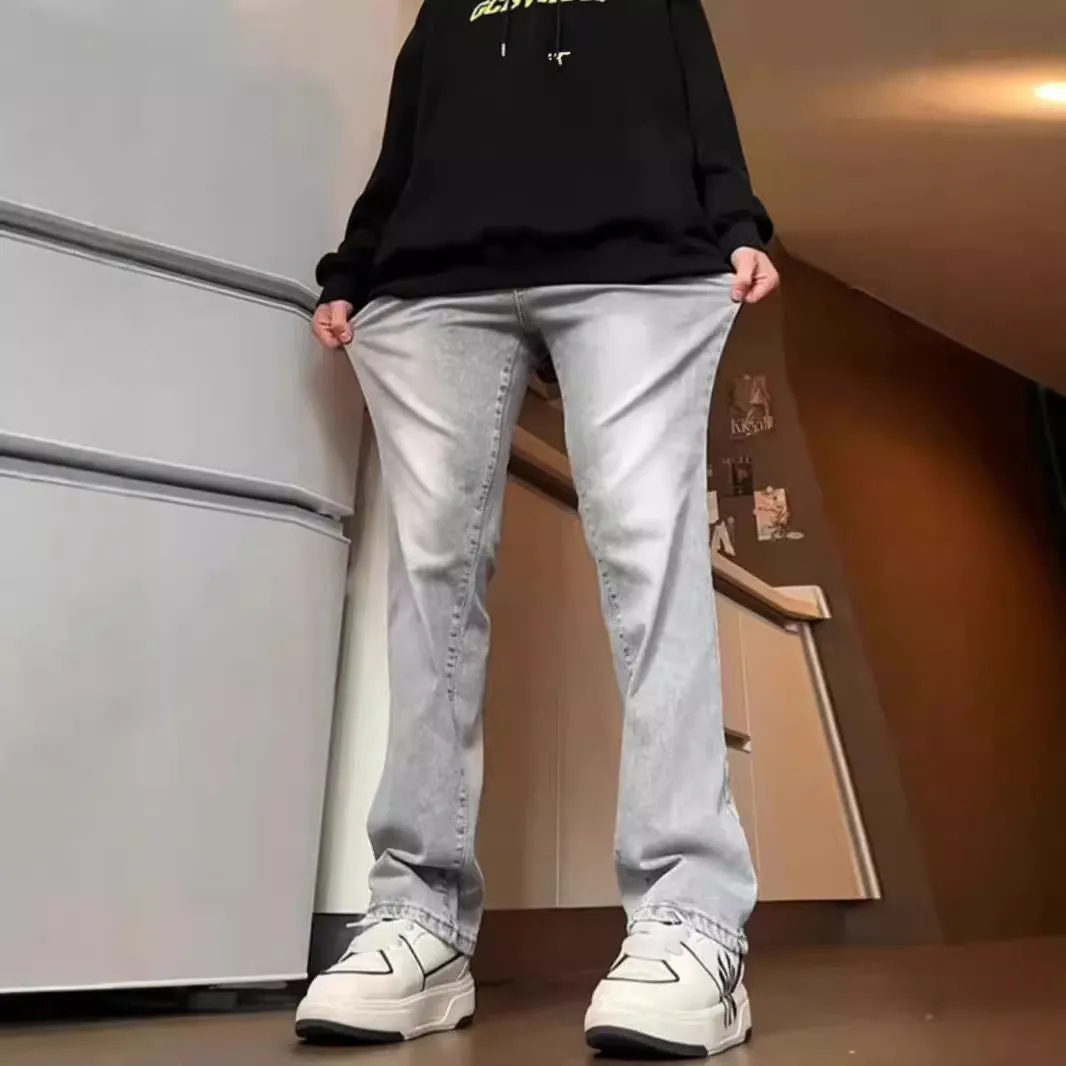 INSTOCK-Cement gray men's straight jeans