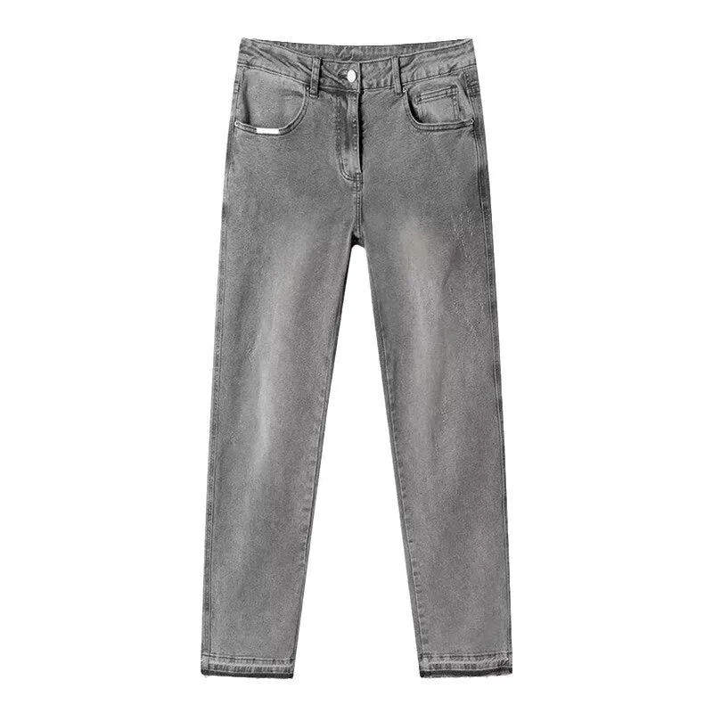 INSTOCK-Cement gray men's straight jeans