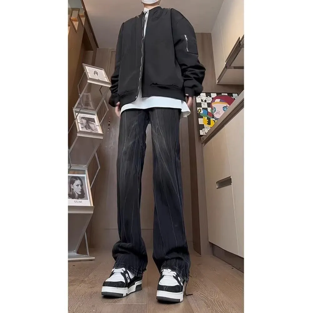 INSTOCK-Cement gray men's straight jeans