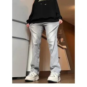 INSTOCK-Cement gray men's straight jeans