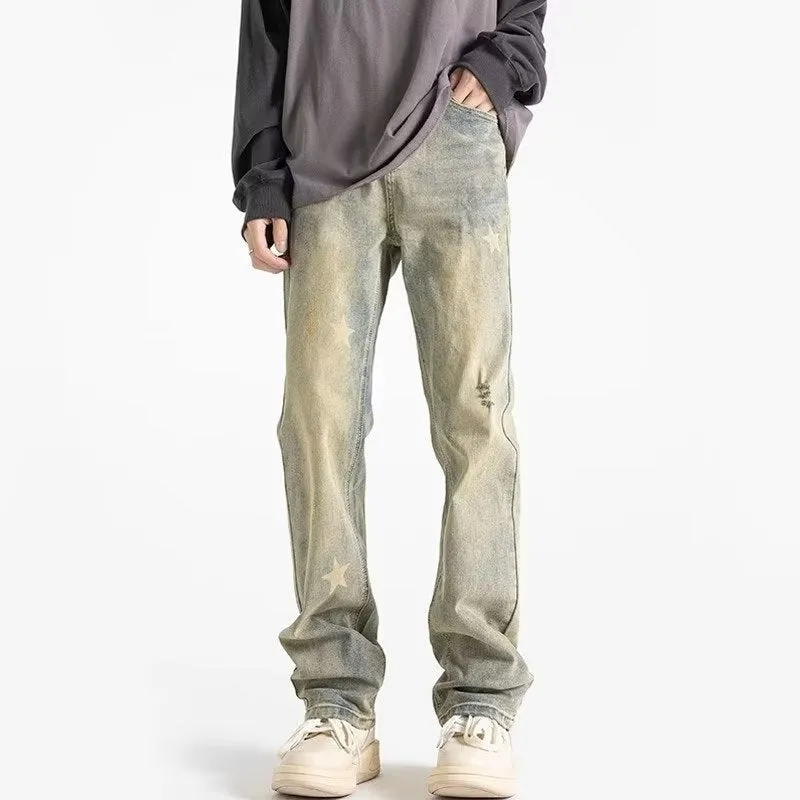 INSTOCK-Cement gray men's straight jeans