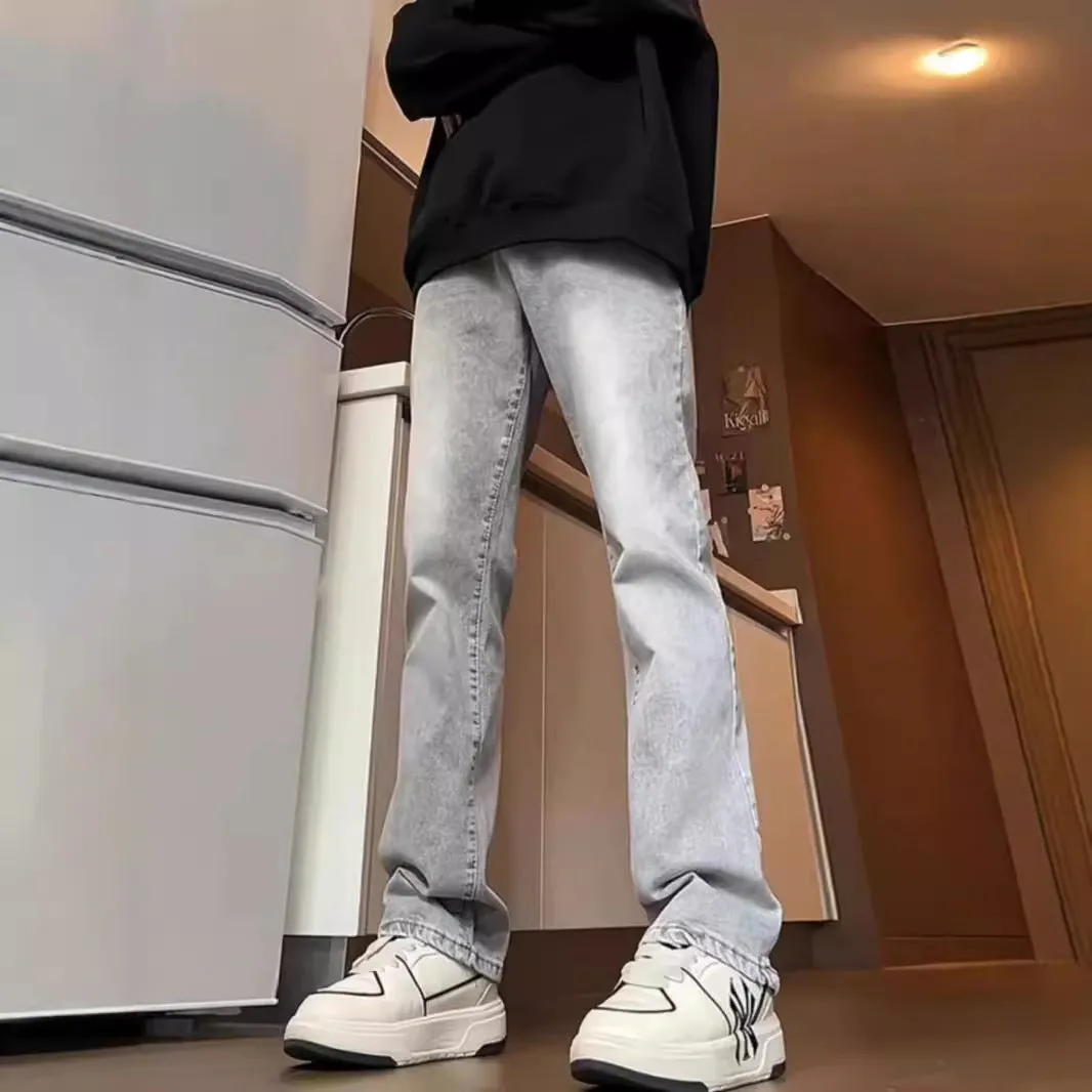 INSTOCK-Cement gray men's straight jeans