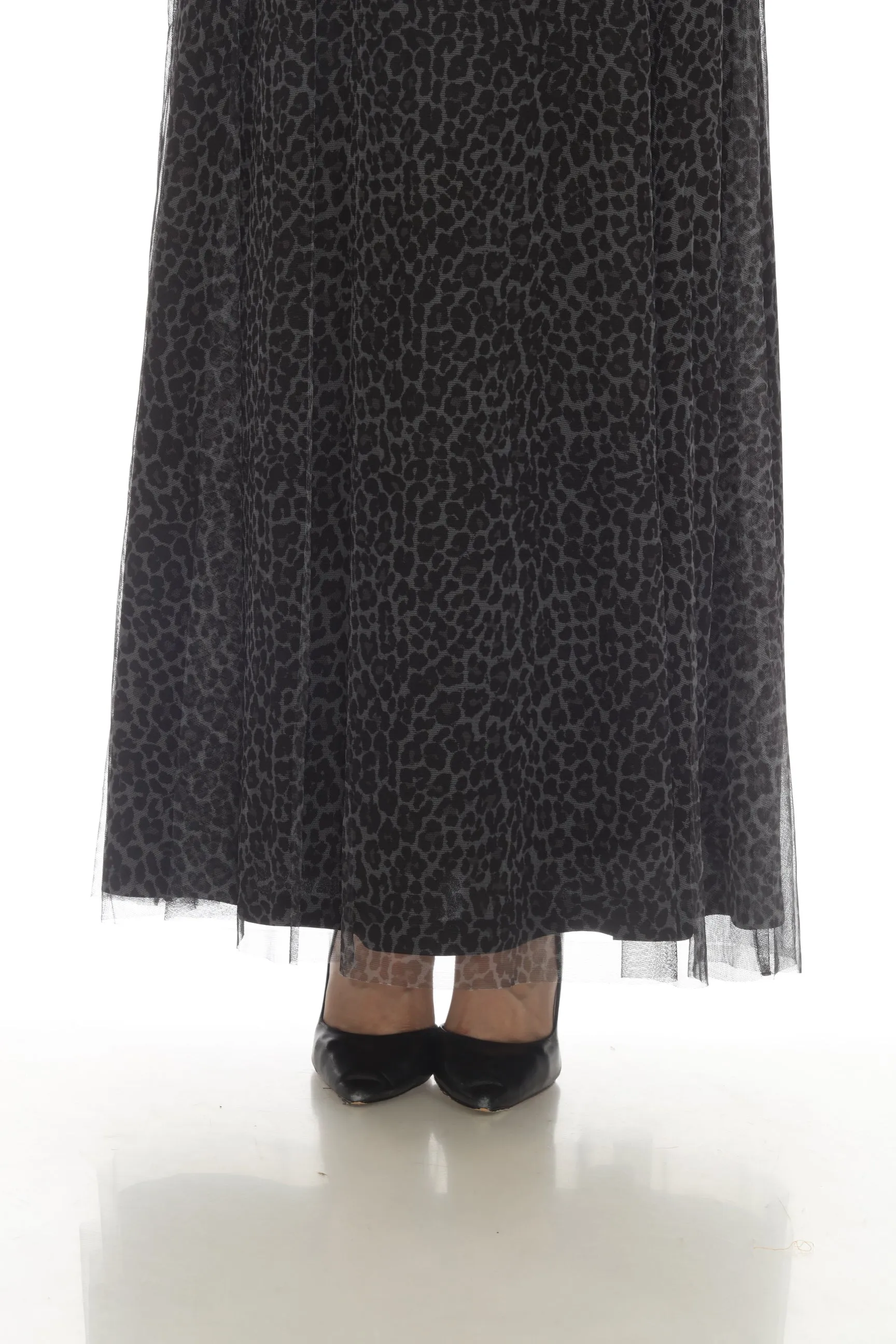 Johnny Was Black Cheetah Beaded Maxi Dress Boho Chic R35322-E
