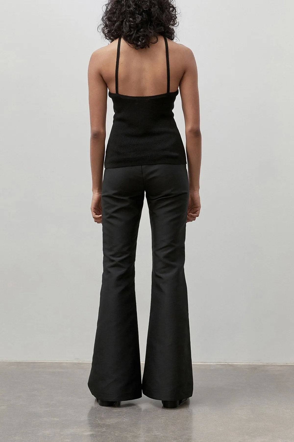 Knit Halter Top in Black
