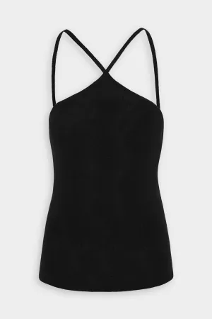 Knit Halter Top in Black