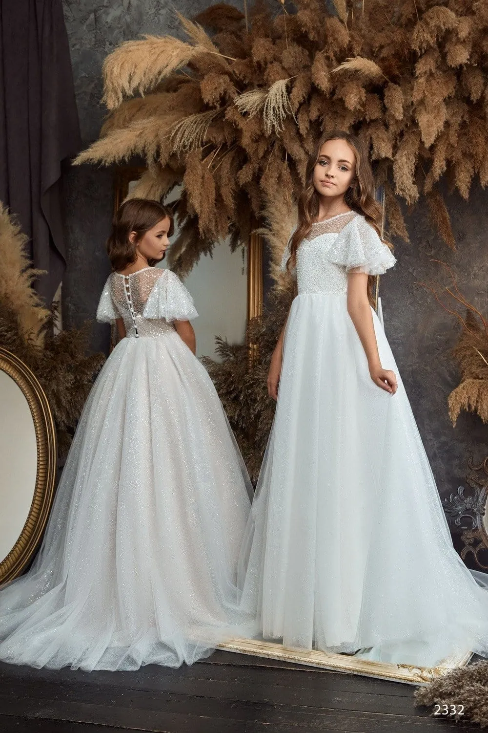 L2332 Flutter Sleeve Dress for a Wedding Guest