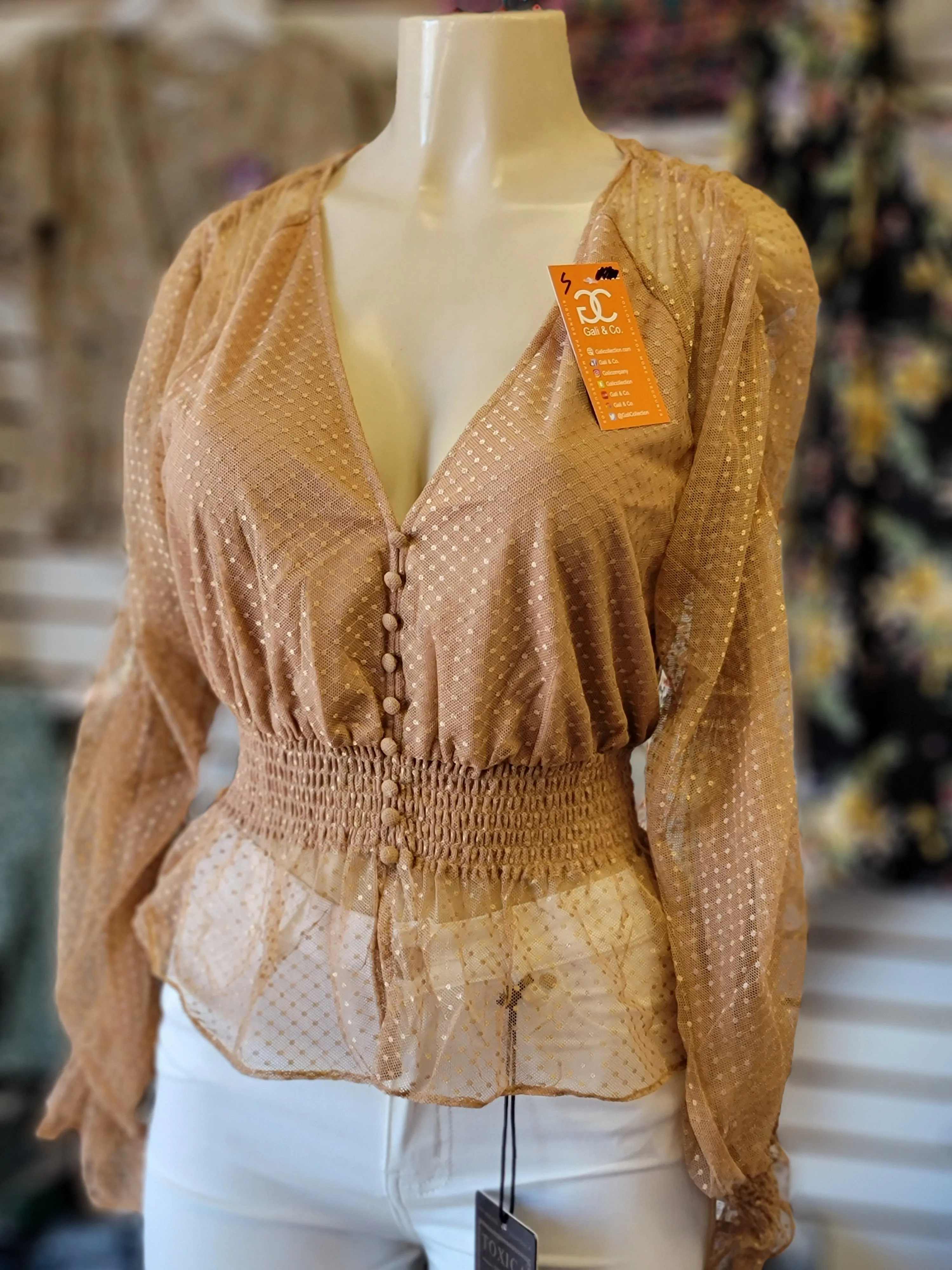 Lace blouse CAMEL