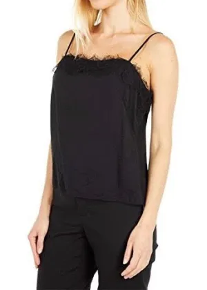 Lace Trim Cami (Black)