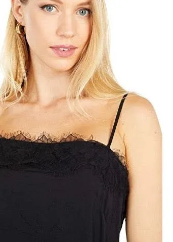 Lace Trim Cami (Black)