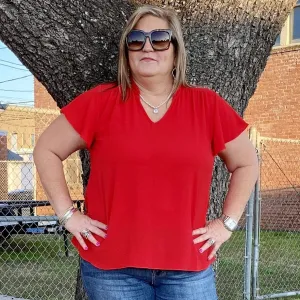 Lady in Red Top - Curvy