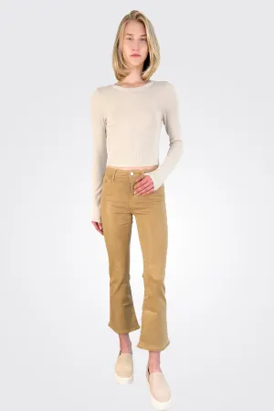 Le Crop Mini Bootcut - Light Camel Coated