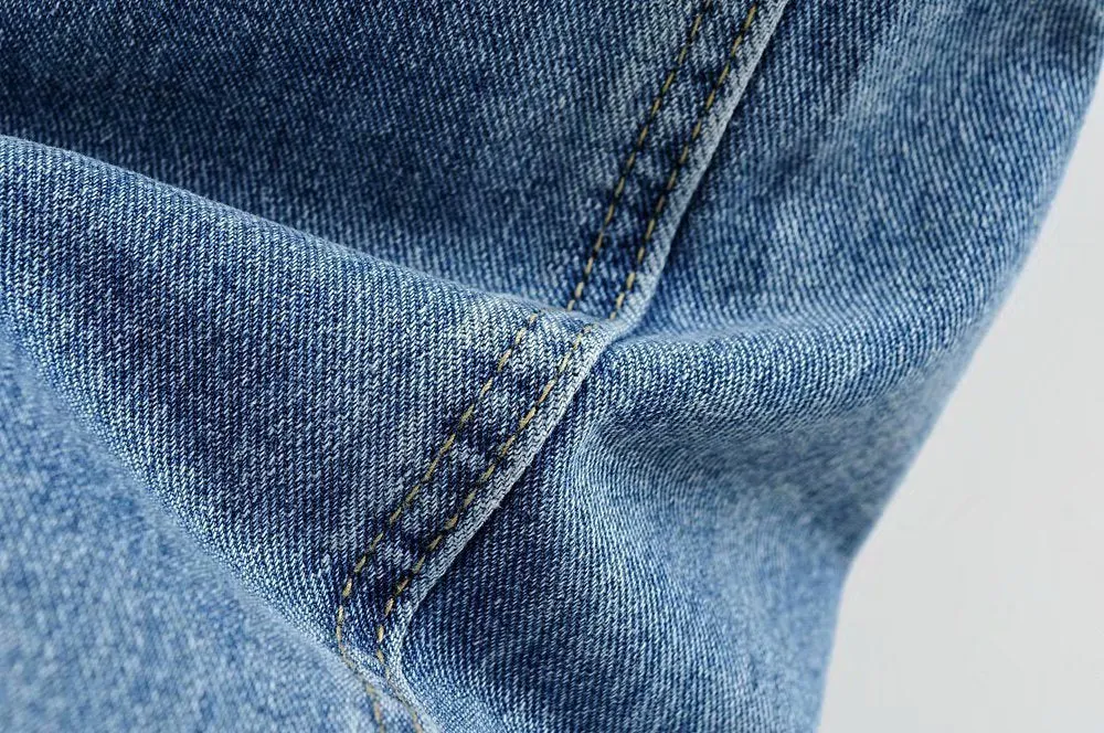 Leg Split High Waist Wide Leg Straight Jeans Denim Pants